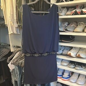 Laundry By Shelli Segal Blue Sequin Embellished Mini Dress